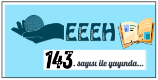 EEEH Dergi logosunun yanında açık bir şekilde duran sarı ve turuncu renklerde bir dergi çizimi yer alıyor. Altında, beyaz fon üzerinde “143. sayısı ile yayında…” yazıyor. Bu yazıdaki rakamların üzerinde, her rakama ait Braille simgesi yer alıyor.